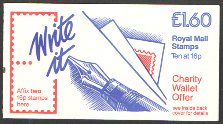 (image for) FS4A / DB8(25) + BMB £1.60 "Write It" Folded Booklet Left Margin Folded Booklet - Click Image to Close